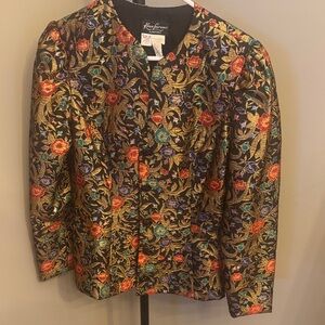 Elegant Floral Embroidered Blazer